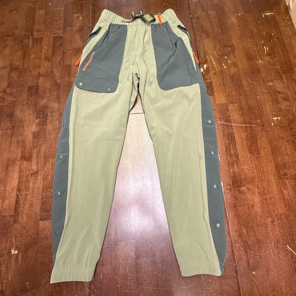Under Armour Rush Utility Pants Mens Small Olive Green Snap Side 1366190
